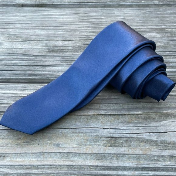 Navy Blue Tie Men Neck Tie Slim Fit Narrow Fashion Ties New - Picture 1 of 5